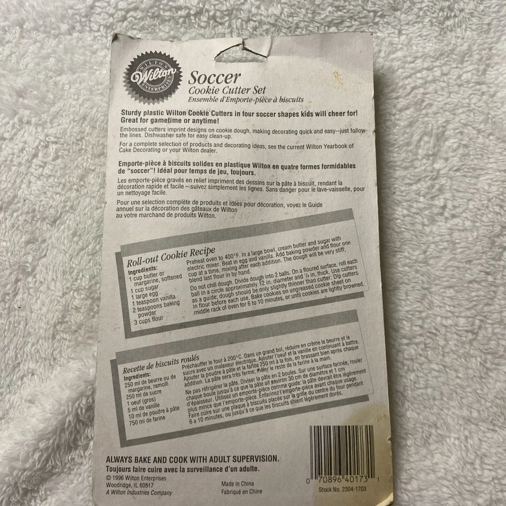 Wilton Soccer Cookie Cutter Set Sealed‎ NIP NOS 1996 Vintage Sports Goal Ball